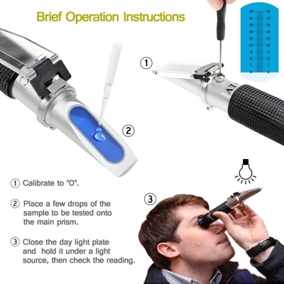 0-40% Brix Alcohol 0-25% Wijnsuiker Refractometer OEM/ODM Dual Scale Portable Met ATC