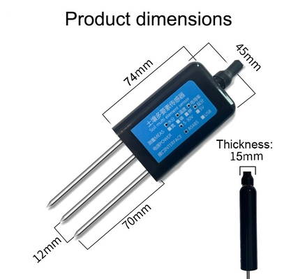 Hoog nauwkeurige supervochtigheidsdetector van de bodem meetbereik 0-100% Probelengte 70 mm