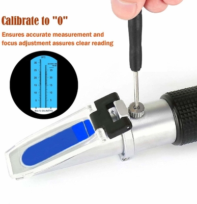 OEM-ondersteuning 2 schaal 0-32% Brix 0-28% Zoutgehalte ATC-refractometer voor zeewater Marine Fishkeeping Aquarium
