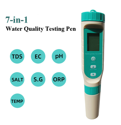 1PPM 1MV 1US/CM 0.01PH Nieuwste 7 in 1 digitale pH-tester voor multiparameteronderzoek