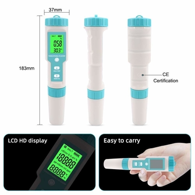 2024 Digitaal 7 in 1 TDS-eenheden voor zoutgehalte Watertester voor pH/TDS/EC/TEMP-meting