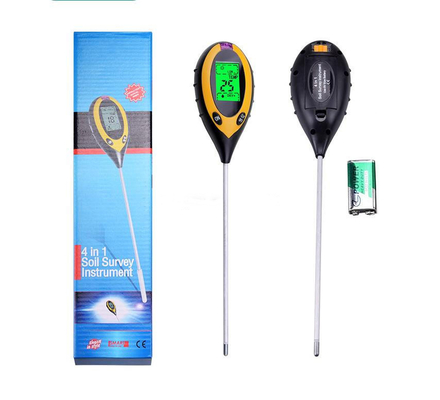 LCD Display Digitaal 4 in 1 Bodem PH Meter met Temperatuur Vochtigheid Zonlicht Tester