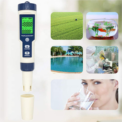 Multiparameter pH-meter 5 in 1 TDS/EC/saliniteit/TEMP-tester met vervangbare elektrode