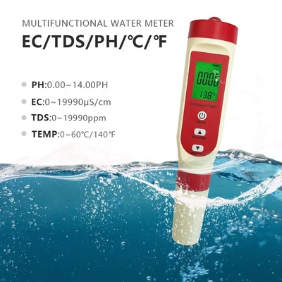 4 in 1 Multiparameter Watermeter pH TDS EC en Temperatuurmeting in één apparaat