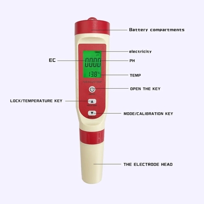 4 in 1 Multiparameter Watermeter pH TDS EC en Temperatuurmeting in één apparaat