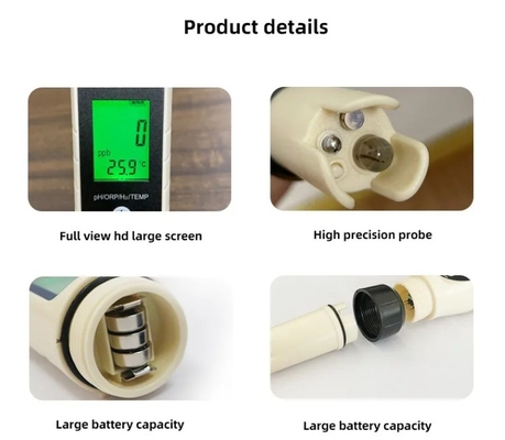 Digitale 4-in-1-pen PH/H2/ORP/temperatuurwatermeter voor ziekenhuizen en laboratoria
