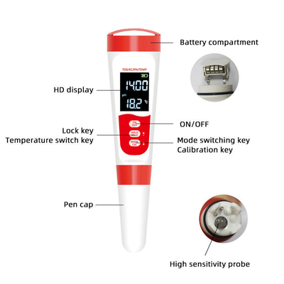 PH-bereik nauwkeurigheid±0,05 pH Digitale watertester voor zwembad aquariums Drinkwater