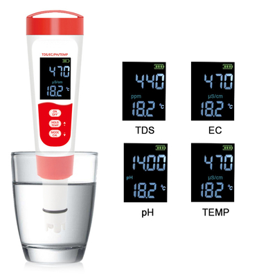Professionele digitale watermonitor Pen Tester met TDS/EC/PH/temperatuurmeting