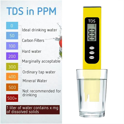 155 mm draagbare TDS PH Combo Tester voor waterbehandeling Industrienormen en efficiëntie