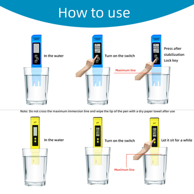 ODM ondersteunde hoge nauwkeurigheid pen type pH TDS meter met temperatuur en TDS meting