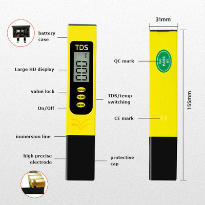 Pen Type TDS Meter voor RO Drinkwaterreiniger Test 150*31*18 mm Geavanceerde technologie