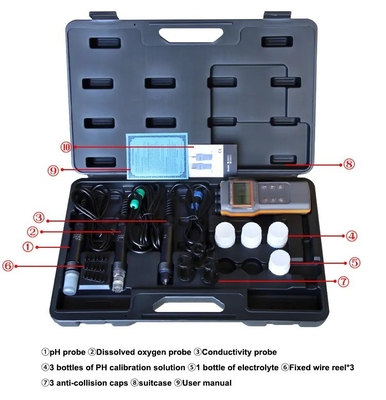 Combo 5 in 1 PH/COND./D.O/TEMP watermeter voor aquaponische AZ86031 draagbare visvijver IP67