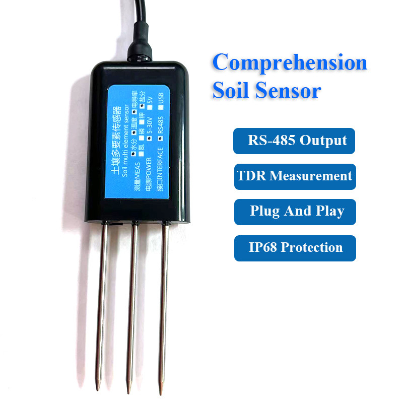 3 in1 Bodemvochtigheidstemperatuur EC-geleidbaarheidssensor IP68 RS485 Bodemmeter sensor