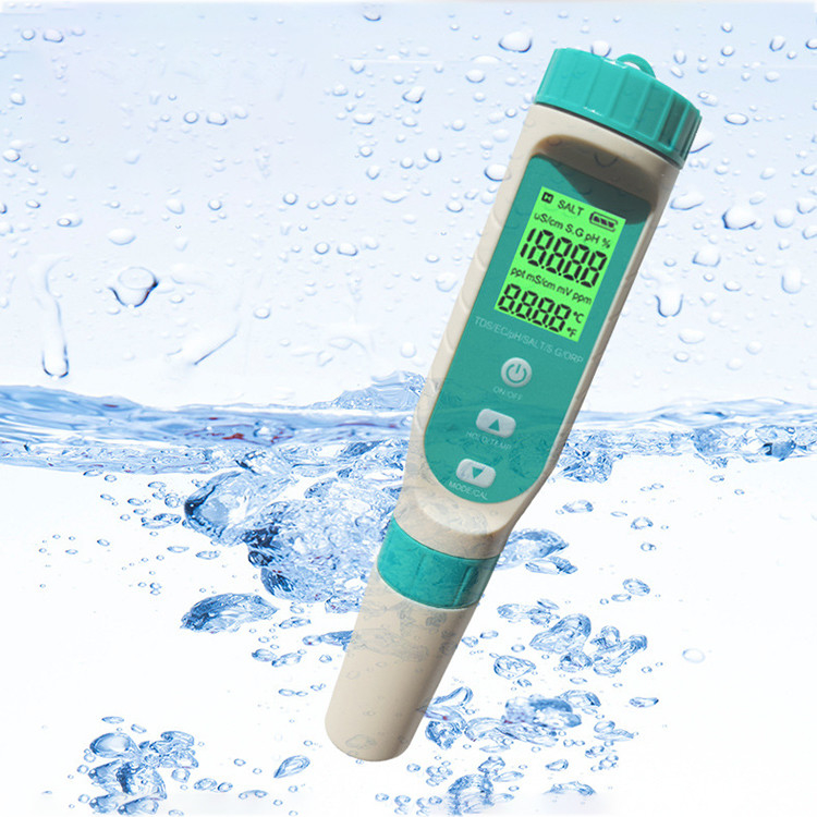 1PPM 1MV 1US/CM 0.01PH Nieuwste 7 in 1 digitale pH-tester voor multiparameteronderzoek