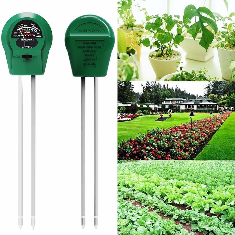 Rustvrijstalen buissonde 3 in 1 vocht/licht/pH-tester voor planten/gras/boerderij/tuin