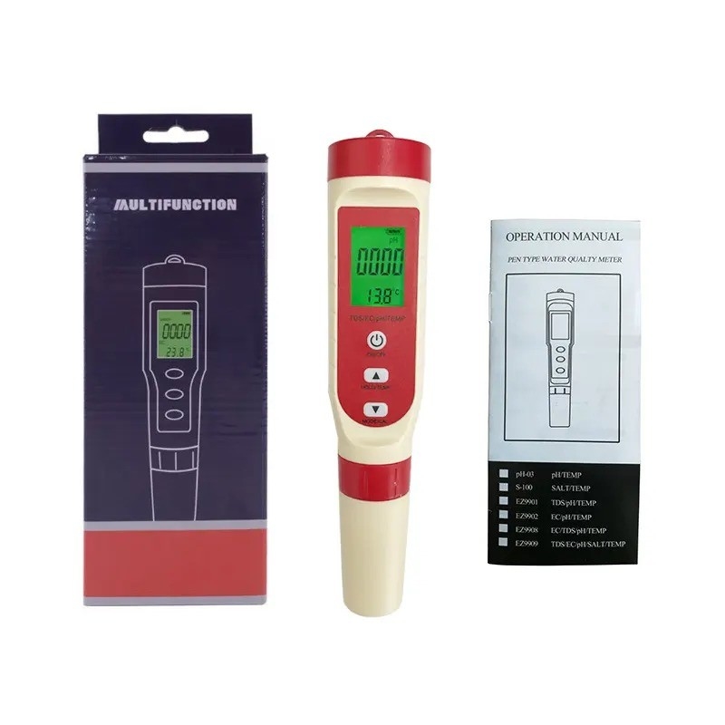 4 in 1 Multiparameter Watermeter pH TDS EC en Temperatuurmeting in één apparaat