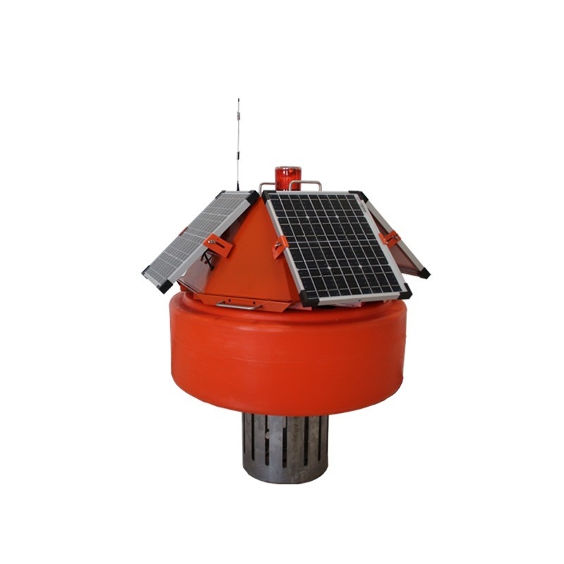 Op maat gemaakte ondersteuning ODM Watermonitoring Boei met zonnepanelen en waarschuwingslicht